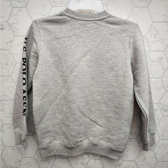 Nwt U.S. Polo Assn. Boys Sz 8 Print Sleeve Fleece Crewneck Sweatshirt - Picture 3 of 8